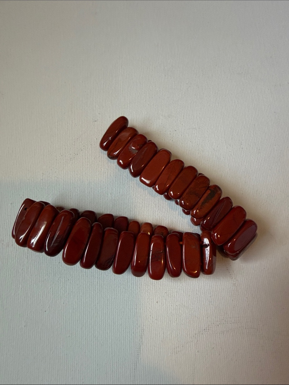 Deep Red Stretch Stone Bracelet — Women’s Elegant Beaded Accent